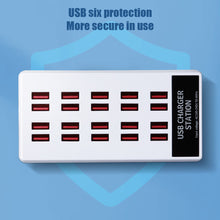 Load image into Gallery viewer, 100W 20 Port USB Phone Charger Station Power Adapter Station Fast Charger for IPhone 12 13 Pro Max Huawei Samsung Xiaomi
