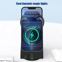 Load image into Gallery viewer, 3-in-1 Magnetic Wireless Charger for Multiple Devices Phone Watch with USB C Port 15W