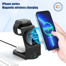 Load image into Gallery viewer, 3-in-1 Magnetic Wireless Charger for Multiple Devices Phone Watch with USB C Port 15W