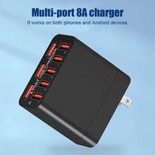Load image into Gallery viewer, 8 Ports 40W AC Power 110-220V USB Charger 5V 2.4A EU US UK AU Plug Fast Charging For Xiaomi iPhone Speaker Bluetooth headset
