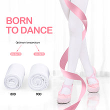 Load image into Gallery viewer, 80D/90D Children's Dance Socks Girl's Pantyhose Training Suit Ballet Socks White Leggings