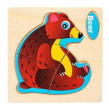 Load image into Gallery viewer, Baby Wooden Toys 3D Puzzle Cartoon Animal Vehicle Wood Puzzle Game Intelligence Jigsaw Puzzle Educational Toys for Children