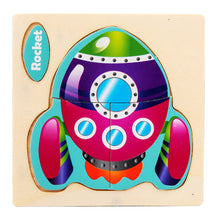 Load image into Gallery viewer, Baby Wooden Toys 3D Puzzle Cartoon Animal Vehicle Wood Puzzle Game Intelligence Jigsaw Puzzle Educational Toys for Children