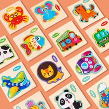 Load image into Gallery viewer, Baby Wooden Toys 3D Puzzle Cartoon Animal Vehicle Wood Puzzle Game Intelligence Jigsaw Puzzle Educational Toys for Children