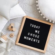 Load image into Gallery viewer, Wooden Felt Letters Board Cork Oak Message Board Photo Frame Ornaments Children Room Playboard Wall Decor