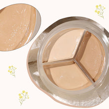 Load image into Gallery viewer, Round Tri-color Concealer Cover Dark Circles Acne Marks Facial Spots Brighten Concealer Plate Concealer Repair Foundation Cream