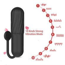 Load image into Gallery viewer, 10 Frequency Strong Vibration Silicone Bullet Head Jumping Egg with Tail Women's Fun Masturator Vibrating Massage Stick