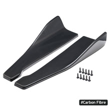 Load image into Gallery viewer, Universal 2Pcs Car Front Rear Bumper Strip Lip Carbon Fiber Car Winglets Side Skirt Extension Cover Spoiler Diffuser Splitter Scratch Protector
