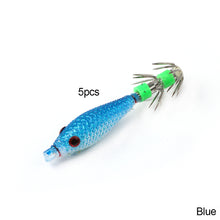 Load image into Gallery viewer, 5Pcs Fishing Lure Luminous Squid Soft Fake Lures Baits Noctilucent Octopus Hook Jigs Pesca Fishing Tackle Set Glow in Dark