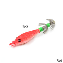 Load image into Gallery viewer, 5Pcs Fishing Lure Luminous Squid Soft Fake Lures Baits Noctilucent Octopus Hook Jigs Pesca Fishing Tackle Set Glow in Dark