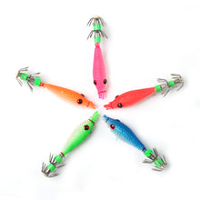 Load image into Gallery viewer, 5Pcs Fishing Lure Luminous Squid Soft Fake Lures Baits Noctilucent Octopus Hook Jigs Pesca Fishing Tackle Set Glow in Dark