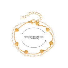 Load image into Gallery viewer, Double Layered Love Bracelet Fashion Temperamental Transparent Crystal Alloy Bracelet Hand Jewelry Accessory