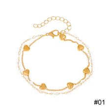 Load image into Gallery viewer, Double Layered Love Bracelet Fashion Temperamental Transparent Crystal Alloy Bracelet Hand Jewelry Accessory