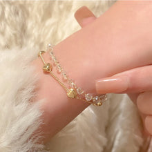 Load image into Gallery viewer, Double Layered Love Bracelet Fashion Temperamental Transparent Crystal Alloy Bracelet Hand Jewelry Accessory