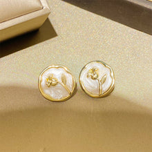 Load image into Gallery viewer, Dripping Oil Flower Earrings Temperamental Niche Alloy Flower Ear Studs Earrings Jewelry Accessories for Women