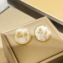 Load image into Gallery viewer, Dripping Oil Flower Earrings Temperamental Niche Alloy Flower Ear Studs Earrings Jewelry Accessories for Women