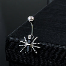 Load image into Gallery viewer, Fashion Zircon Inlaid Navel Nail Creative Spider Butterfly Belly Button Ring Stainless Steel Navel Piercing Jewelry