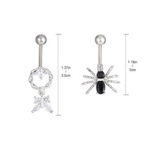 Load image into Gallery viewer, Fashion Zircon Inlaid Navel Nail Creative Spider Butterfly Belly Button Ring Stainless Steel Navel Piercing Jewelry