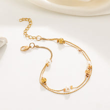 Load image into Gallery viewer, Double Layer Pearl Anklet Fashion Creative Alloy Ankle Chain Beaded Foot Jewelry Accessory for Women
