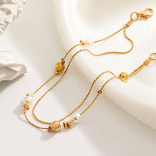 Load image into Gallery viewer, Double Layer Pearl Anklet Fashion Creative Alloy Ankle Chain Beaded Foot Jewelry Accessory for Women