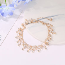Load image into Gallery viewer, Alloy Rhinestone Tassel Anklet Fashion Gold Silver Beach Ankle Chain Foot Jewelry Accessory for Women