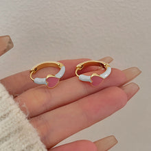 Load image into Gallery viewer, Colorful Oil Dropping Heart Earrings Fashion Niche Alloy Ear Studs Earrings Jewelry Accessories for Women