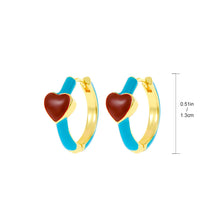 Load image into Gallery viewer, Colorful Oil Dropping Heart Earrings Fashion Niche Alloy Ear Studs Earrings Jewelry Accessories for Women