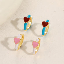 Load image into Gallery viewer, Colorful Oil Dropping Heart Earrings Fashion Niche Alloy Ear Studs Earrings Jewelry Accessories for Women