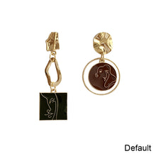 Load image into Gallery viewer, Retro Red Green Contrasting Earrings Asymmetric Alloy Temperamental Ear Studs Earrings Jewelry Accessories
