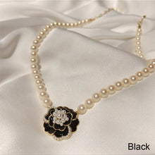 Load image into Gallery viewer, Camellia Flower Pearl Necklace Simple Temperamental Flower Pearl Necklace Clavicle Chain Jewelry Accessory