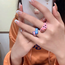 Load image into Gallery viewer, Colorful Drop Glaze Enamel Ring Irregular Versatile Alloy Ring Sweet Geometric Ring Jewelry Accessory