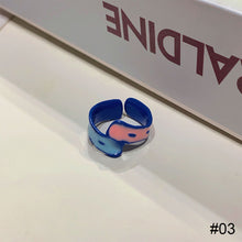 Load image into Gallery viewer, Colorful Drop Glaze Enamel Ring Irregular Versatile Alloy Ring Sweet Geometric Ring Jewelry Accessory