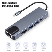 Load image into Gallery viewer, TC15 Type-c Docking Station Five-in-one Network Card Usb-c Hub Laptop