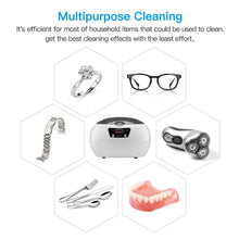 Load image into Gallery viewer, 600ml Ultrasonic Cleaning Machine Wash Cleaner Bath Timer for Jewelry Glasses Manicure Dental Razor Brush Ultrasound Sonic