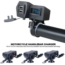 Load image into Gallery viewer, 12V-24V 5V 4.2A Motorcycle Dual USB Cigarette Lighter Socket Power Portable Waterproof Motorbike Charger Accessories