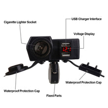 Load image into Gallery viewer, 12V-24V 5V 4.2A Motorcycle Dual USB Cigarette Lighter Socket Power Portable Waterproof Motorbike Charger Accessories