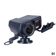 Load image into Gallery viewer, 12V-24V 5V 4.2A Motorcycle Dual USB Cigarette Lighter Socket Power Portable Waterproof Motorbike Charger Accessories
