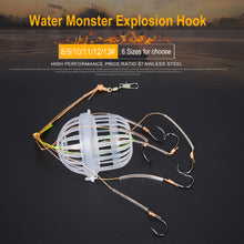 Load image into Gallery viewer, 1PCS Water Monster Bomb Hook Set With 6 Isene Hooks Silver Carp Bighead Fishing Group Outdoor Cage Basket Feeding Frame Fish Bleach Fishing Gear Small Accessories