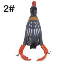 Load image into Gallery viewer, Surface System Floating Propeller Rotating Simulation Duck Fishing Bait 11G 9.5CM Rubber 3D Eyes Artificial Double Hook Bait Luya Soft Bait
