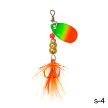 Load image into Gallery viewer, Composite Glitter Metal Hand Piece Three Hook Fishing Hook Mandarin Fish Salmon Colorful Bionic Luya Bait Fishing Accessories