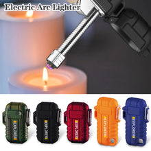 Load image into Gallery viewer, USB Lighter Outdoor Windproof Plasma Flameless Lighter Camping Waterproof Retractable Electric Double Arc Type-C Rechargeable