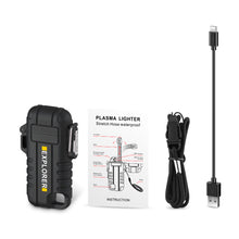 Load image into Gallery viewer, USB Lighter Outdoor Windproof Plasma Flameless Lighter Camping Waterproof Retractable Electric Double Arc Type-C Rechargeable