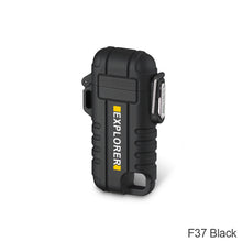 Load image into Gallery viewer, USB Lighter Outdoor Windproof Plasma Flameless Lighter Camping Waterproof Retractable Electric Double Arc Type-C Rechargeable