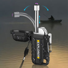 Load image into Gallery viewer, USB Lighter Outdoor Windproof Plasma Flameless Lighter Camping Waterproof Retractable Electric Double Arc Type-C Rechargeable