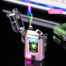 Load image into Gallery viewer, USB Rechargeable Lighters Waterproof Lighter Windproof Lighter Electric Flashlight Transparent Plasma ARC Outdoor Camping Gift