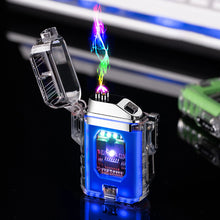 Load image into Gallery viewer, USB Rechargeable Lighters Waterproof Lighter Windproof Lighter Electric Flashlight Transparent Plasma ARC Outdoor Camping Gift
