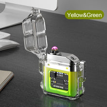Load image into Gallery viewer, Outdoor Camping Waterproof Lighter USB Rechargeable Lighters Windproof Lighter Electric Flashlight Transparent Plasma ARC