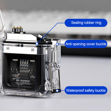 Load image into Gallery viewer, Outdoor Camping Waterproof Lighter USB Rechargeable Lighters Windproof Lighter Electric Flashlight Transparent Plasma ARC