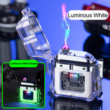 Load image into Gallery viewer, Outdoor Camping Waterproof Lighter USB Rechargeable Lighters Windproof Lighter Electric Flashlight Transparent Plasma ARC