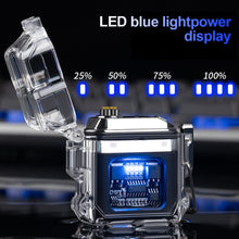 Load image into Gallery viewer, Outdoor Camping Waterproof Lighter USB Rechargeable Lighters Windproof Lighter Electric Flashlight Transparent Plasma ARC